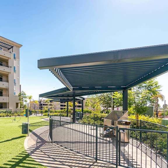 pet park at casa mira view apartments, california