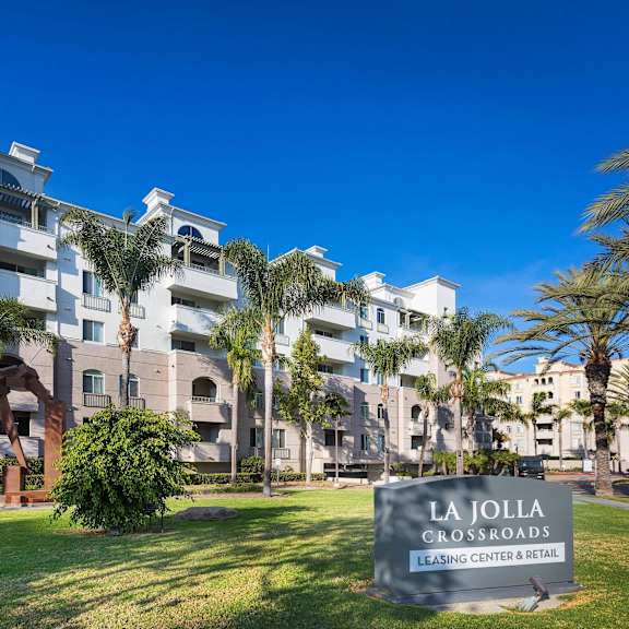property signage at la jolla crossroads apartments, california
