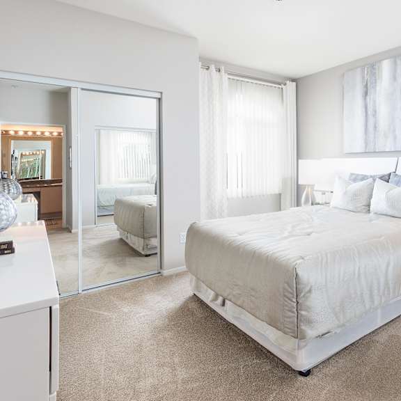 gorgeous bedroom at la jolla crossroads apartments, san diego