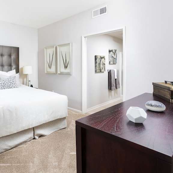 spacious bedroom at la jolla crossroads apartments, california
