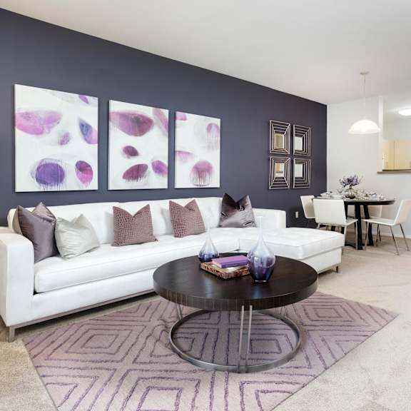 carpeted living area at la jolla crossroads apartments, san diego