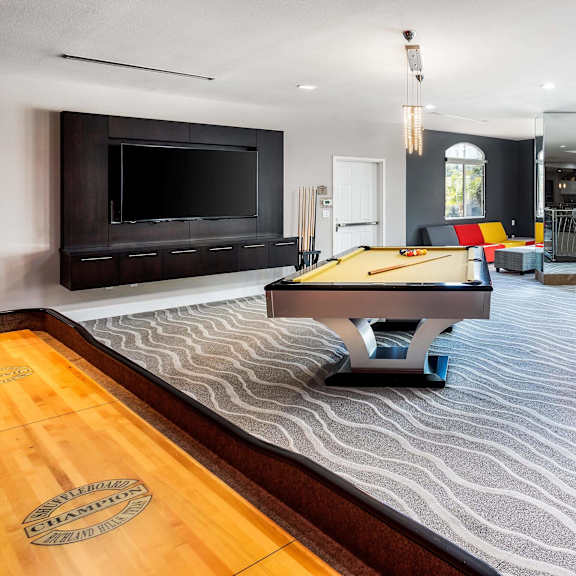 billiards table at la jolla crossroads apartments, california, 92122