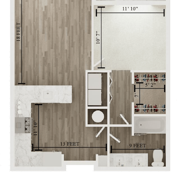 Thumbnail 2 of 2 one bedroom one bath floor plan D at The Apex at CityPlace, Kansas, 66210