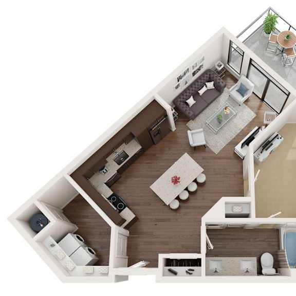Thumbnail 1 of 2 1 bed 1 bath floor plan G at The Residences at Galleria, Overland Park, Kansas