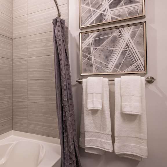 Thumbnail 4 of 8 Large Soaking Tub in every 2 Bedroom Apartment at The Apex at CityPlace, Overland Park, KS, 66210