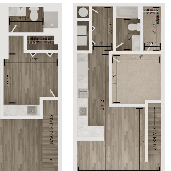 Thumbnail 2 of 2 2 bedroom 2 bathroom floor plan R at The Apex at CityPlace, Kansas, 66210