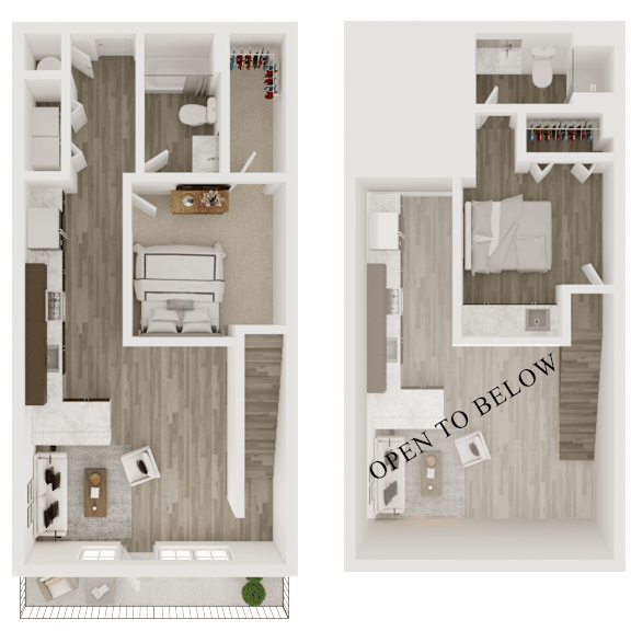 Thumbnail 1 of 2 2 bedroom 2 bathroom floor plan B at The Apex at CityPlace, Overland Park, Kansas