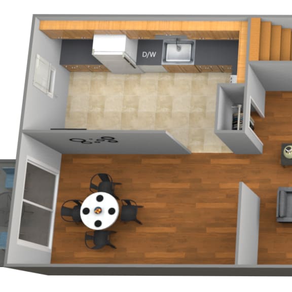 Thumbnail 1 of 2 3 bedroom 1 bathroom floor plan at Colony Hill Townhomes at Colony Hill Apartments & Townhomes, Baltimore