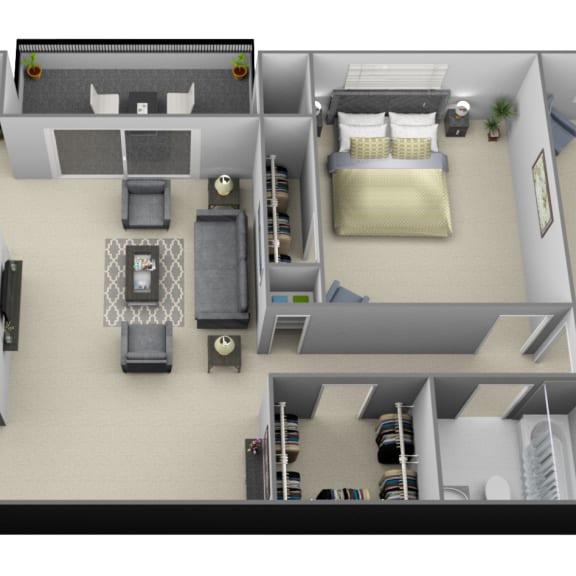 Thumbnail 1 of 2 2 bedroom 1.5 bathroom with den 3D at Painters Mill Apartments, Randallstown