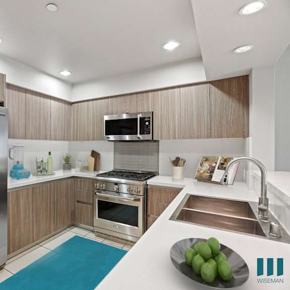 kitchen with energy-efficient stainless appliances
