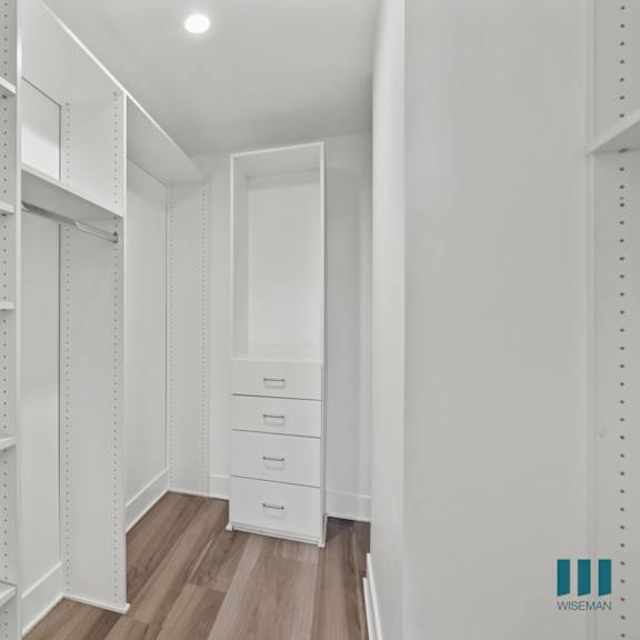 walk-in closet with built-in organizers and shelving