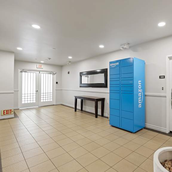 lobby entrance with amazon package locker