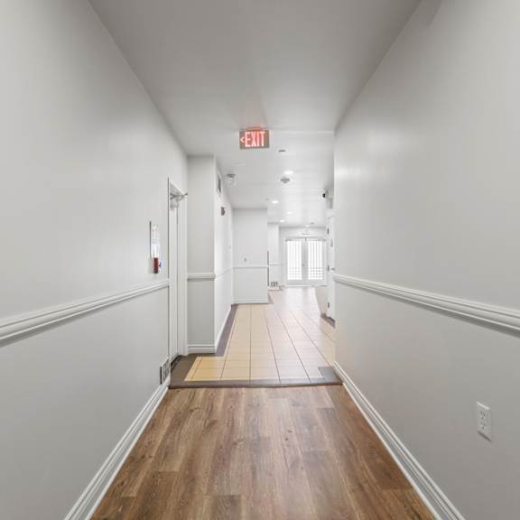 hallway leading to resident elevator