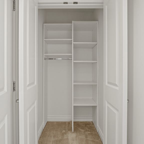 closet with built-in shelving