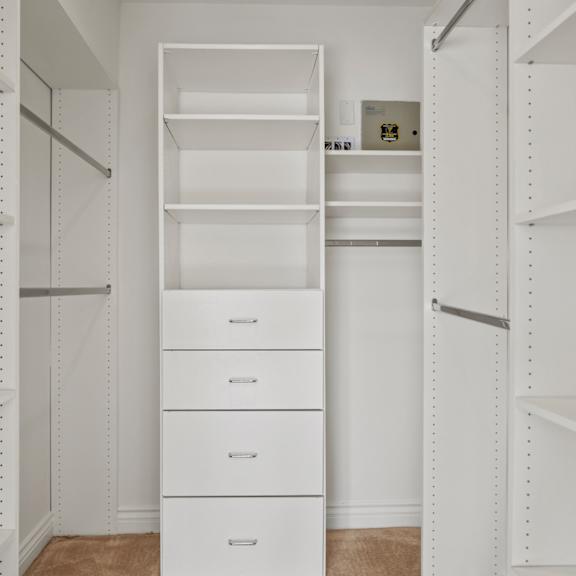 walk-in closet with built-in organizers