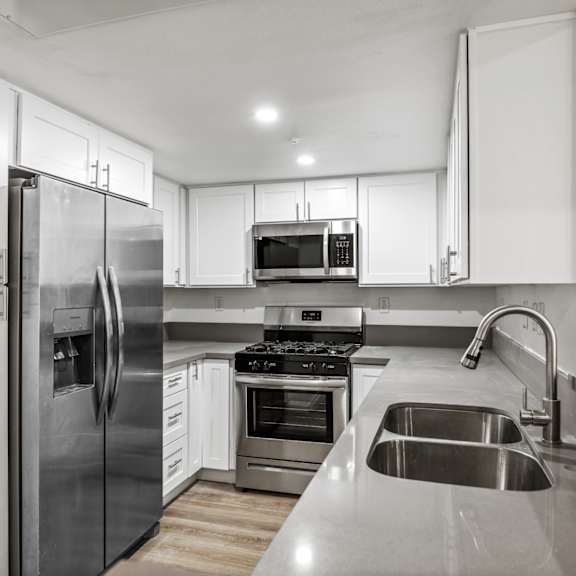 kitchen with energy-efficient stainless appliances