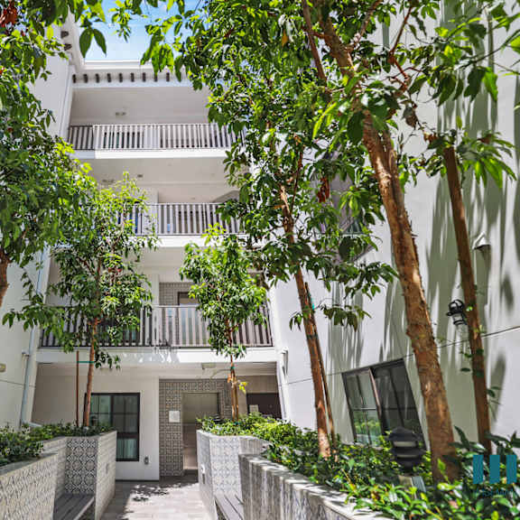 lower level of the interior courtyard space