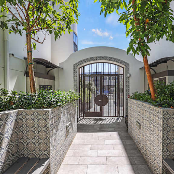 front entrance within courtyard