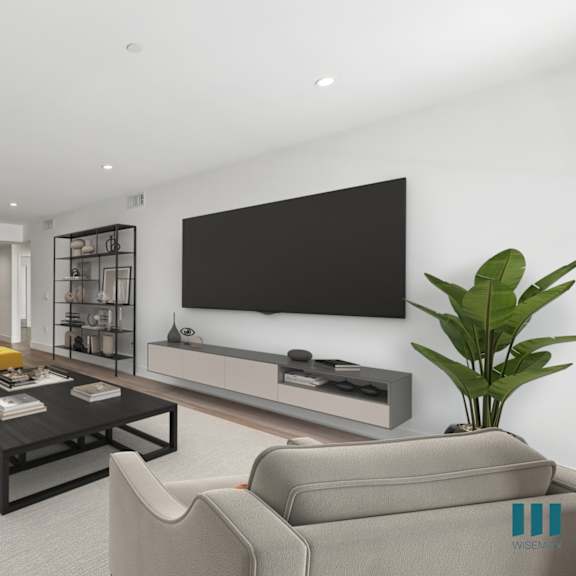 open-concept living and dining room
