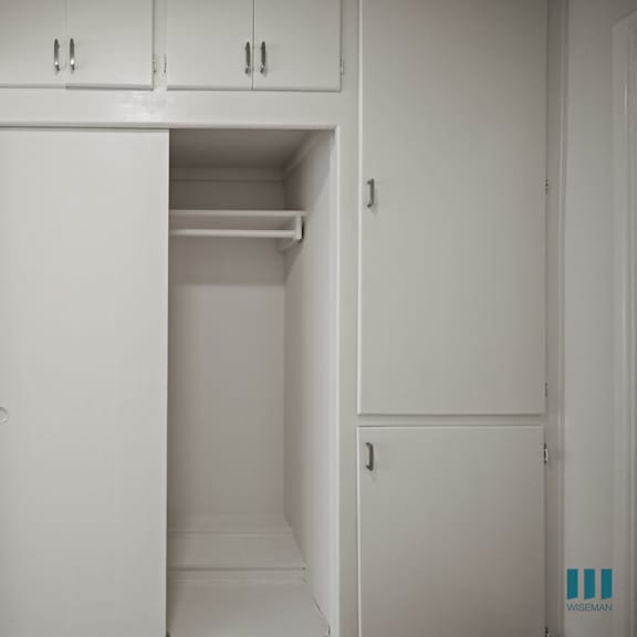 built-in cabinet storage in the hallway
