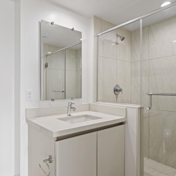 bathroom with walk-in shower