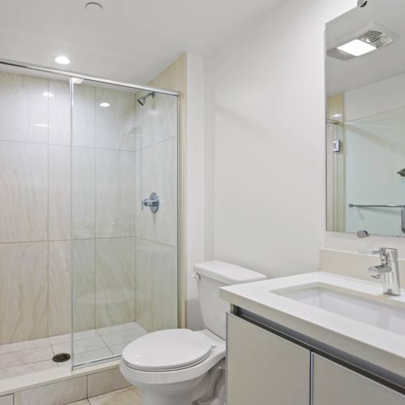 bathroom with walk-in shower