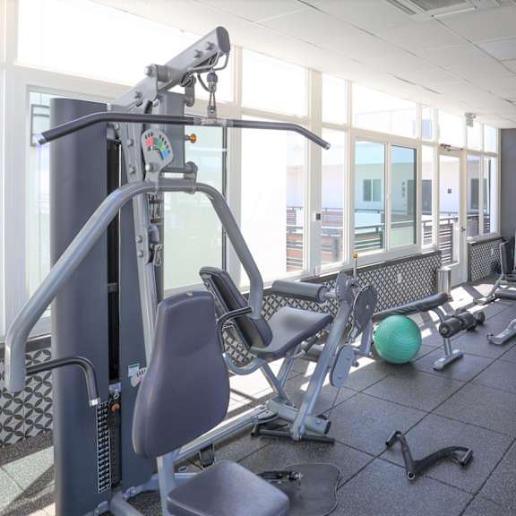full-body workout equipment in the fitness center