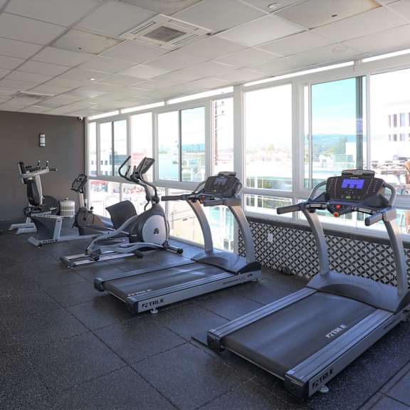 exercise equipment in the resident fitness center