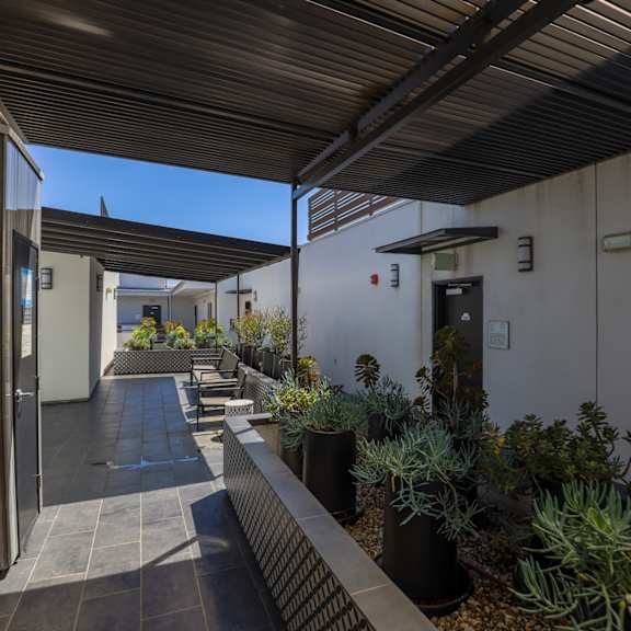 seating area located on the rooftop deck