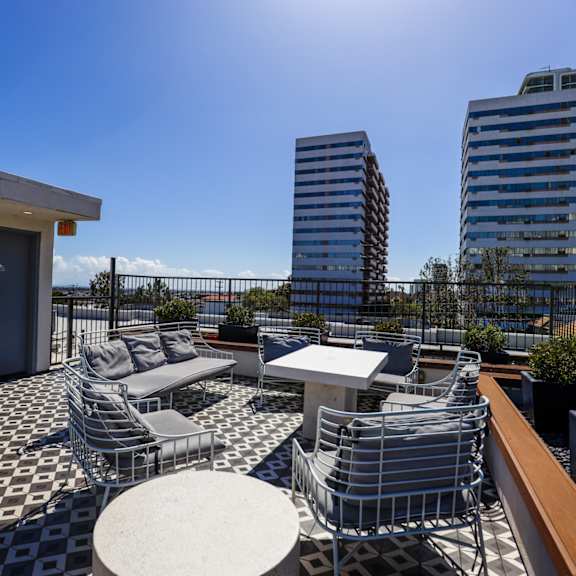 seating area on the rooftop terrace