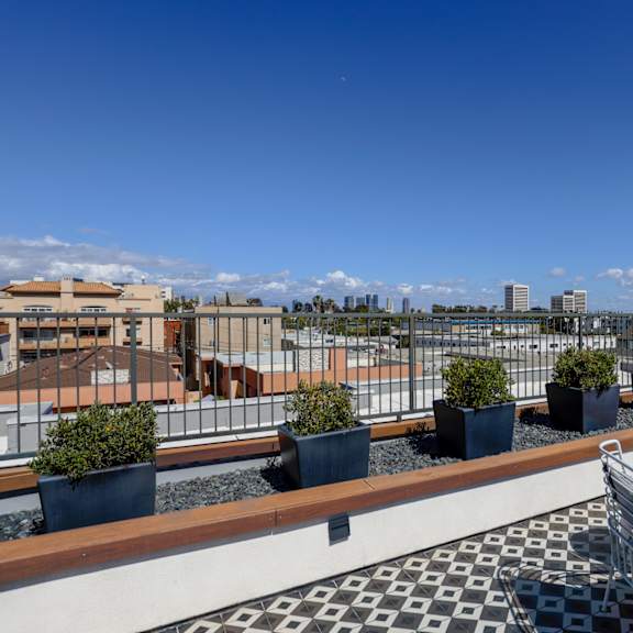 city views from the rooftop deck
