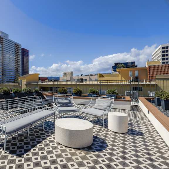 seating area on the rooftopterrace