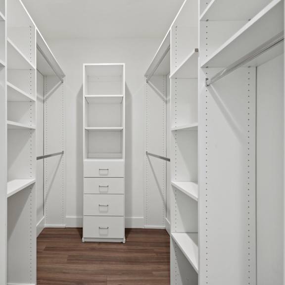 walk-in closet with built-in organizers
