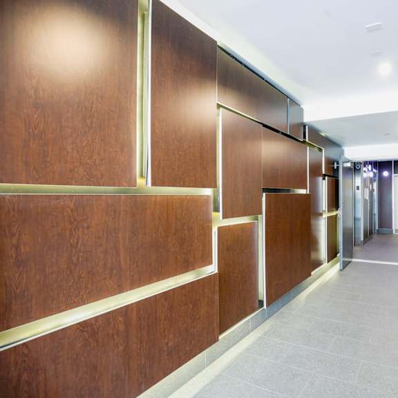 lobby entrance and resident elevator