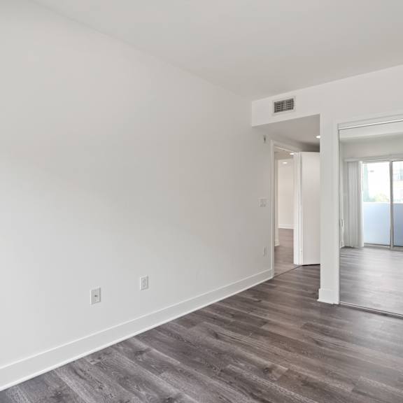 bedroom with balcony
