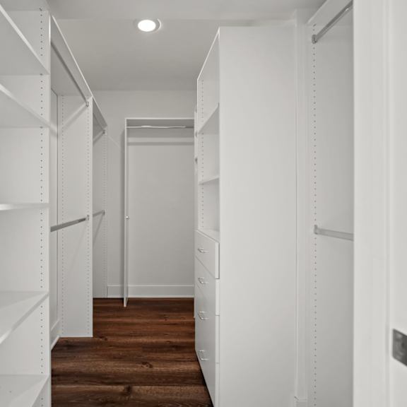 walk-in closet with built-in organizers