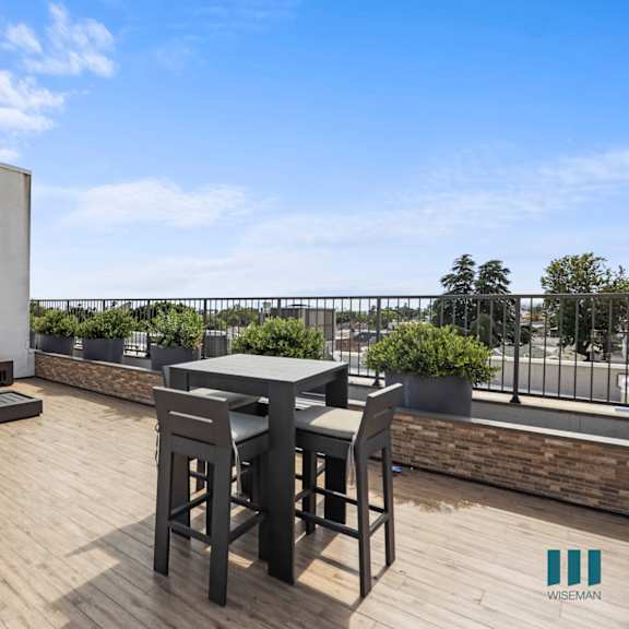 rooftop terrace with seating area