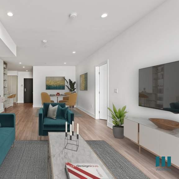 open-concept kitchen, dining, and living room space