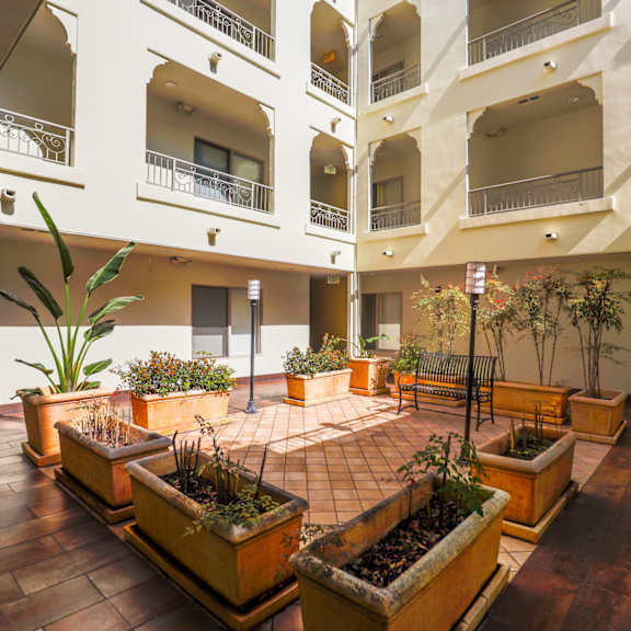 sitting area  in the courtyard
