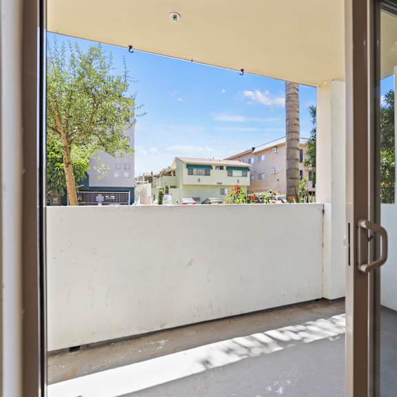 sliding glass doors leading to patio
