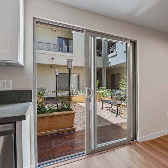 unit with direct access to interior courtyard