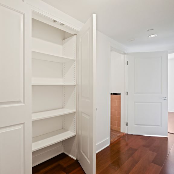 hall closet with shelving