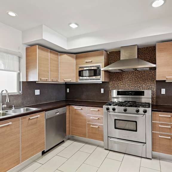 kitchen with ample cabinet and counter space