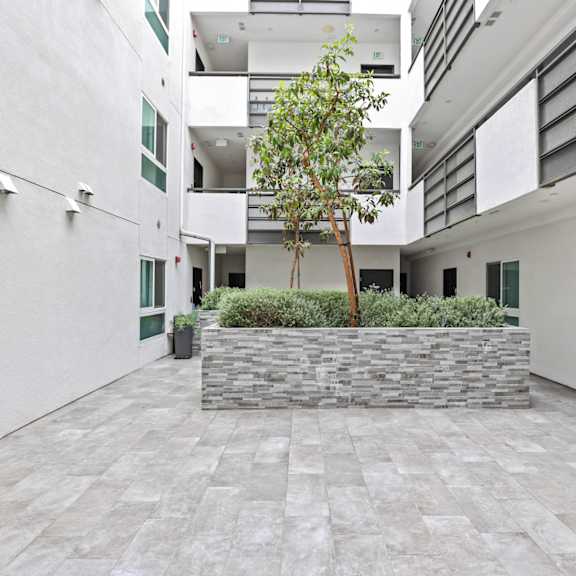 lower level of interior courtyard