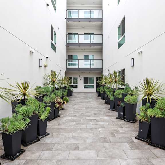 interior courtyard of colby at ohio by wiseman