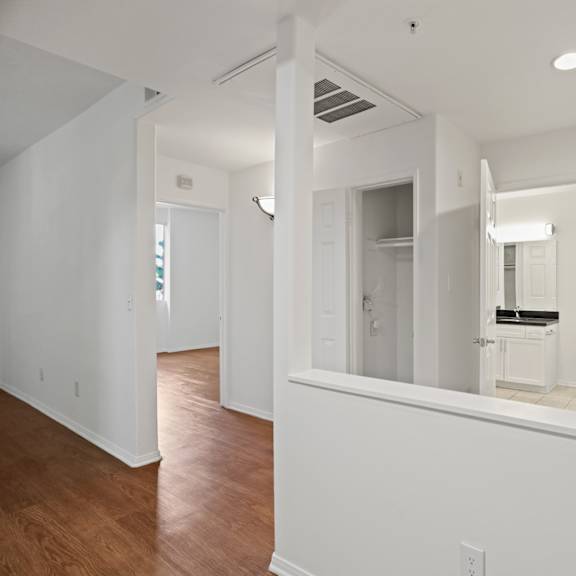front entrance, hall bathroom, and hall closet