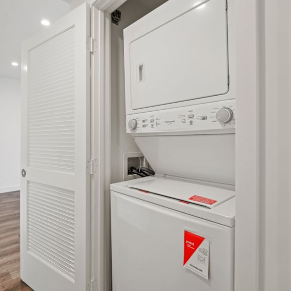 a washer and dryer in a laundry room