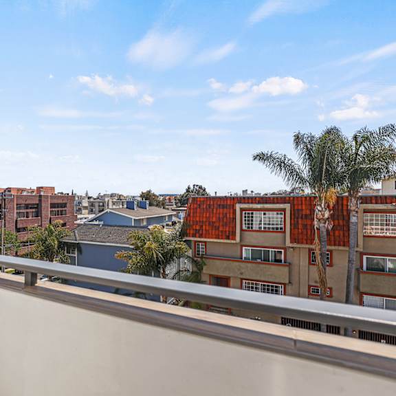 a view of the rooftops from the roof terrace