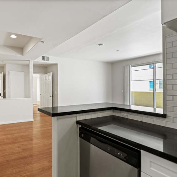 open-concept kitchen and dining area