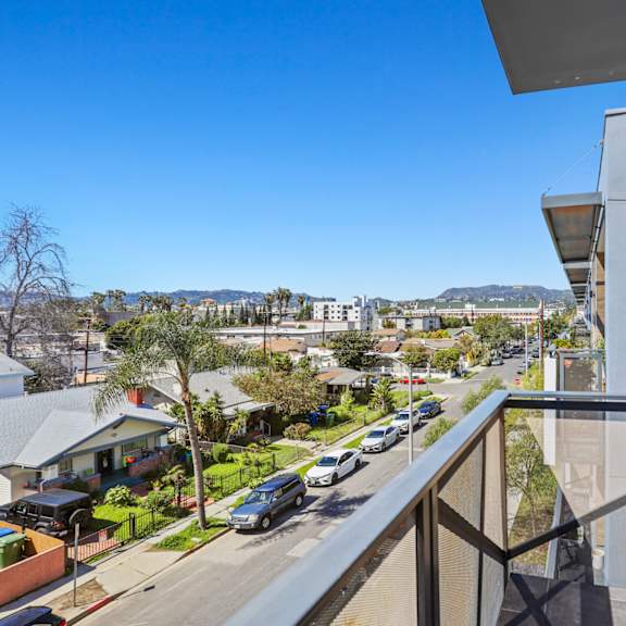 view from patio at gramercy park by wiseman, los angeles, ca, 90004